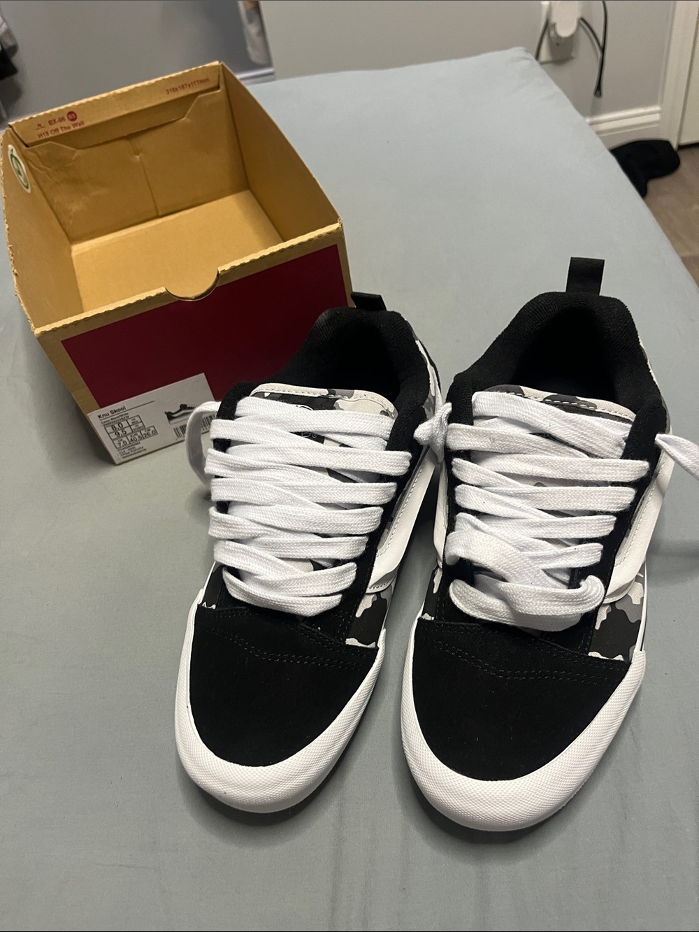 Vans Black & White Camo Knu Skool